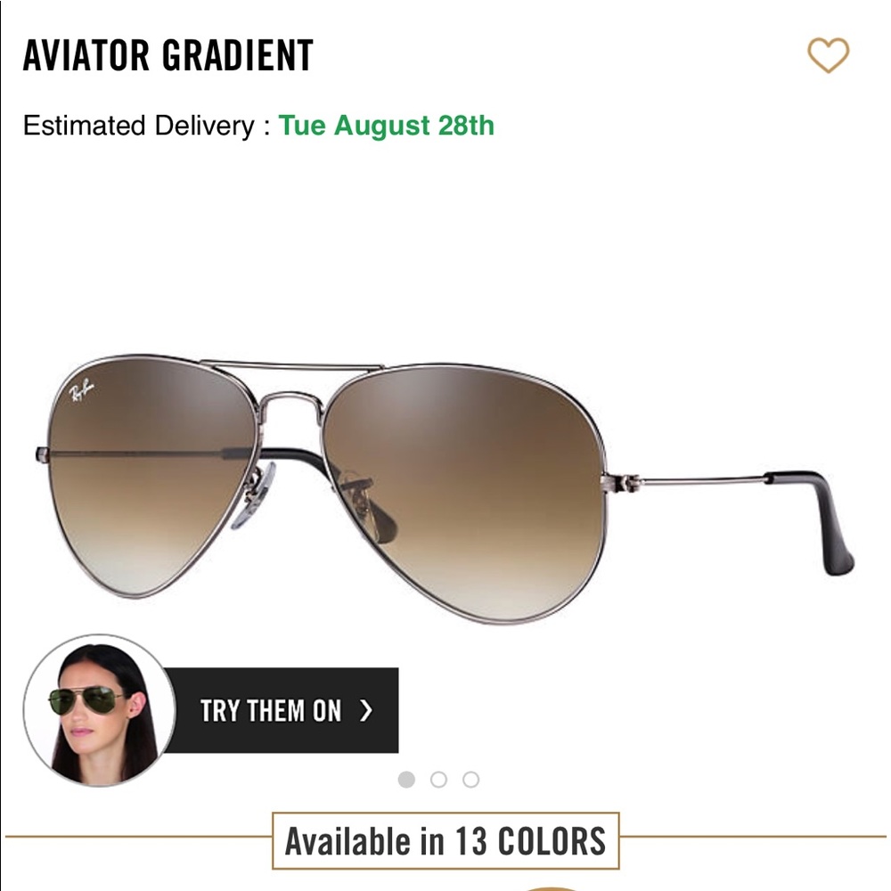 Gunmetal ray ban aviators with case